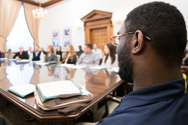 Group of policy-makers and scientists attending a meeting