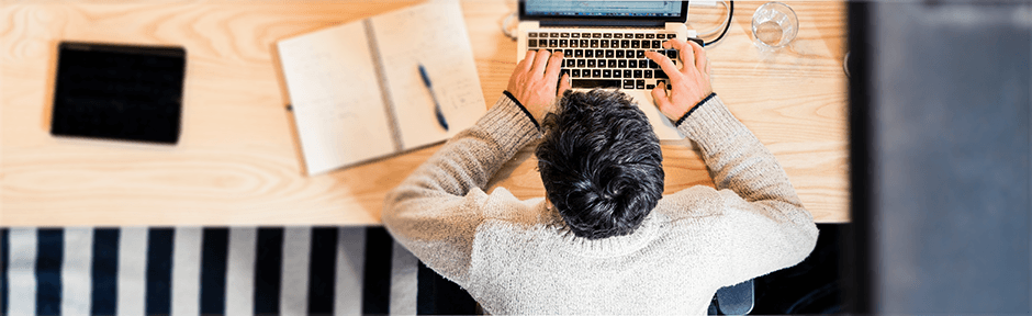 Man studying for a certification exam from home