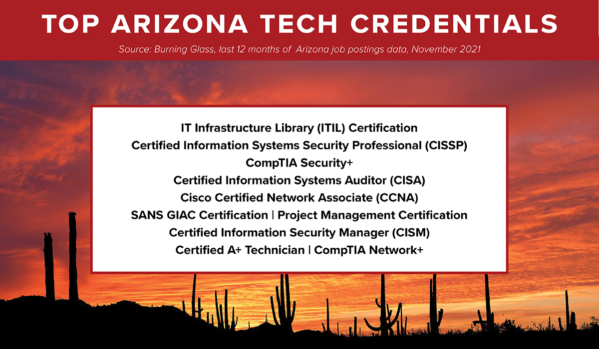  IT Infrastructure Library (ITIL) Certification, Certified Information Systems Security Professional (CISSP), CompTIA Security+, Certified Information Systems Auditor (CISA), Cisco Certified Network Associate (CCNA), Project Management Certification, Certified Information Security Manager (CISM), Certified Scrum Master (CSM), CompTIA A+, CompTIA Network+