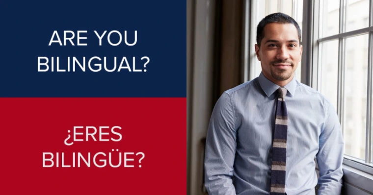 Smiling bilingual man