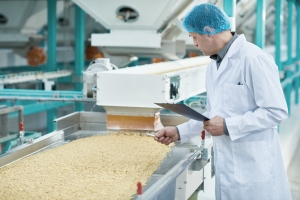 Man working in a food factory