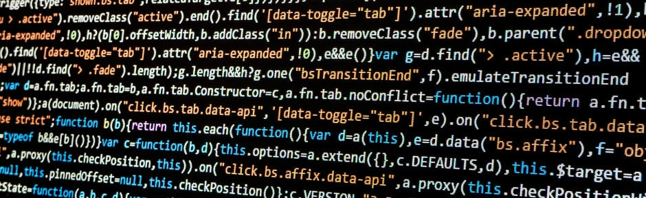 Computer code on screen