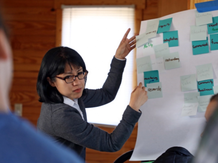 Group of scientists working on a collaborative research project