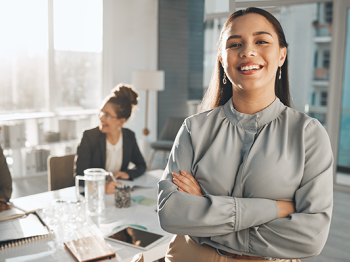 Smiling female Spanish/English Translator