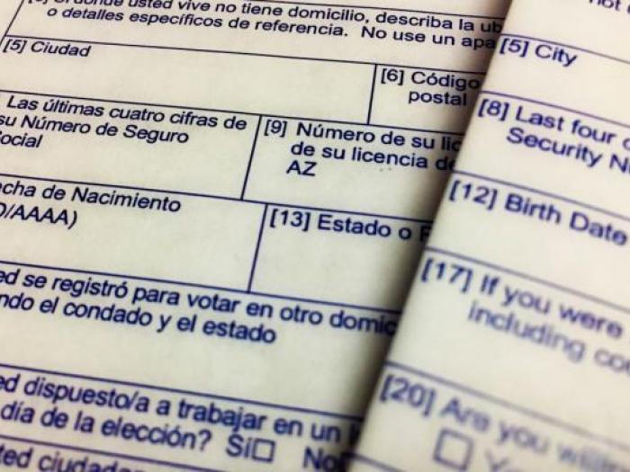 Spanish-English Legal Translation class Voter registration form in Spanish and English