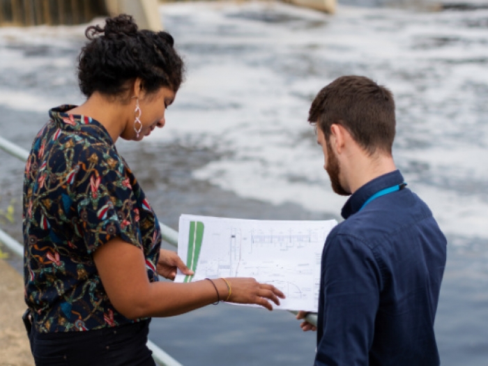 Engineers planning a dam project