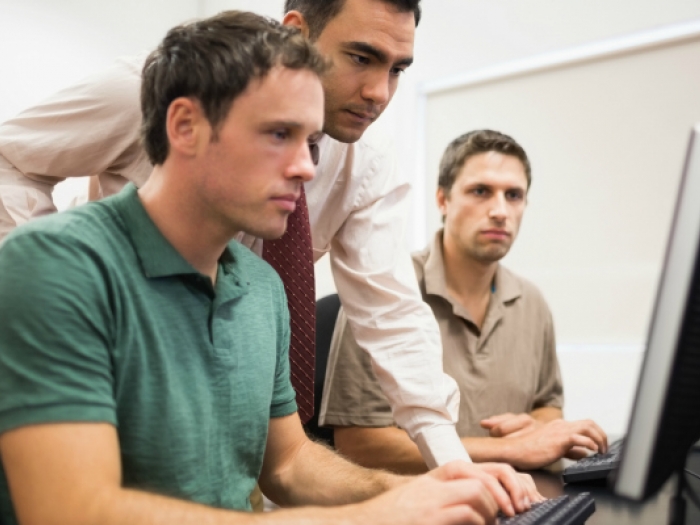 Students and instructor in a CompTIA CASP+ class